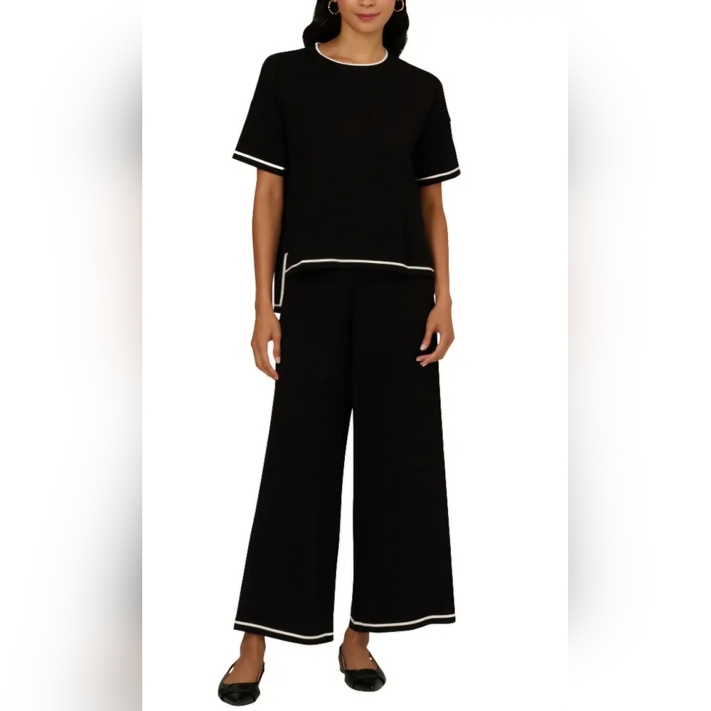 NEW! Adrianna Papell Black Lightweight Sweater Set Size S